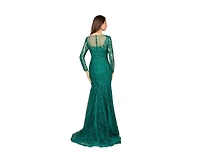Lara Women's Mermaid, Long Sleeve Lace Gown