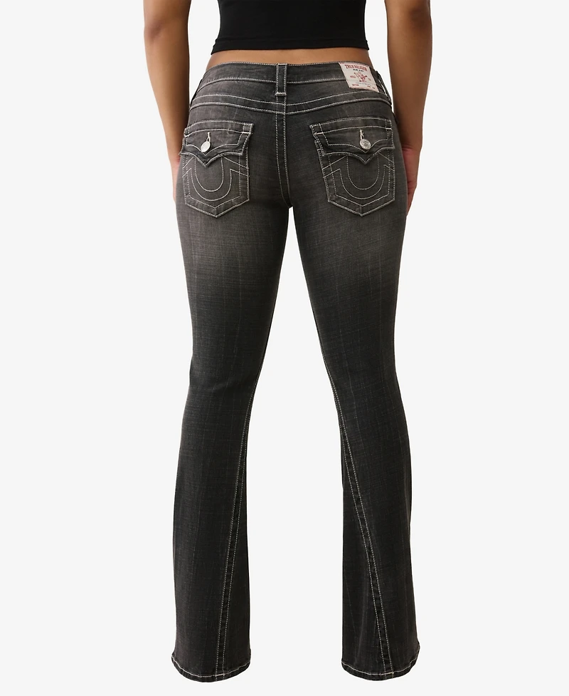 True Religion Women's Joey Flare Low Rise Flap Jeans