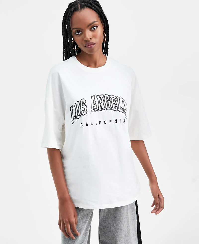 Bar Iii Women's Los Angeles Embroidered T-Shirt, Macy's Exclusive