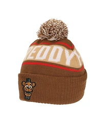 Five Nights At Freddy'S Men's Freddy Fazbear Fuzzy Jaquard And Freddy Embroidery Knit Cuff Beanie With Pom Cuff Beanie