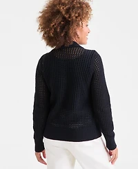 Style & Co Women's Cotton Open-Stitch Cardigan Sweater, Macy's Exclusive