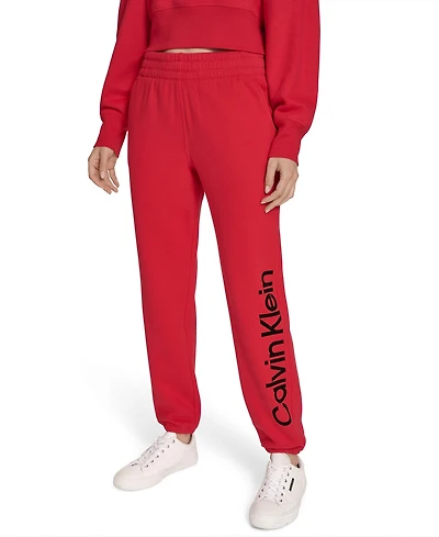 Calvin Klein Women's Performance Flocked Logo Jogger Sweatpants