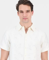 Guess Men's Alden Clip Jacquard Short-Sleeve Woven Button-Front Shirt