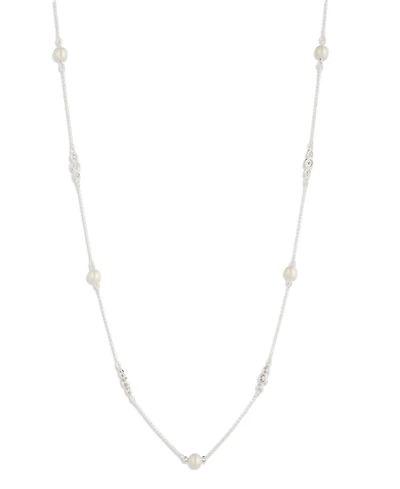 Lauren Ralph Lauren Imitation Pearl and Cubic Zirconia Station Strand Necklace