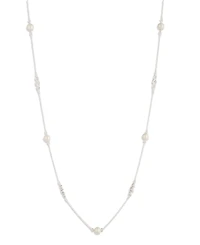 Lauren Ralph Lauren Imitation Pearl and Cubic Zirconia Station Strand Necklace
