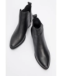 Forever & Always Shoes Dovena Leather Block Heel Ankle Boot (Women)