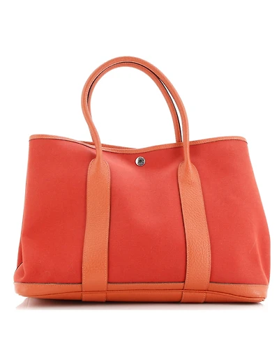 Pre-Owned HERMES 36 Garden Party Tote Toile and Leather