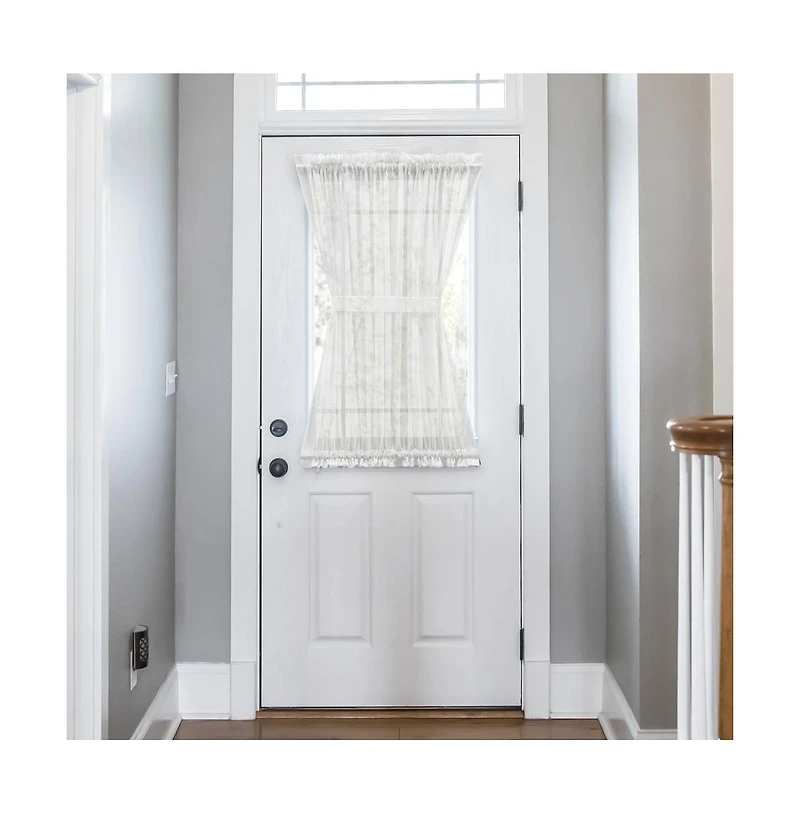Ellis Curtain Cotton Voile 1.5" Rod Pocket Semi Sheer Door Curain Panel 40" x 72" White