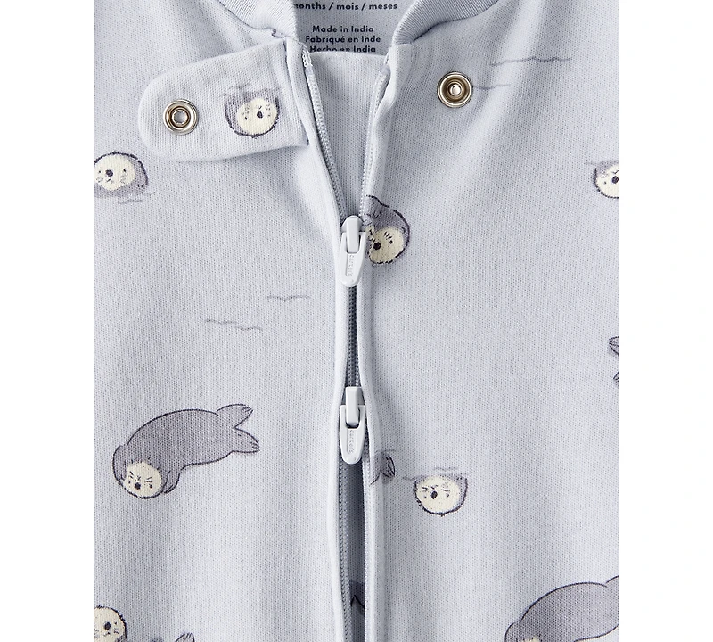 Carter's Baby Boys or Girls Otter Print Long-Sleeve Sleep and Play Pajama