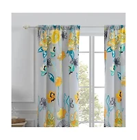 Greenland Home Fashion Watercolor Dream Curtains - Gray 42x84"