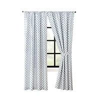 Ellis Curtain Manchester 3" Rod Pocket 100% Cotton Machine Wash and Dry Curtain Pairs 100" x 72" Blue