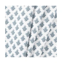 Ellis Curtain Manchester 3" Rod Pocket 100% Cotton Machine Wash and Dry Scallop Valance Lined 50" x 16" Blue