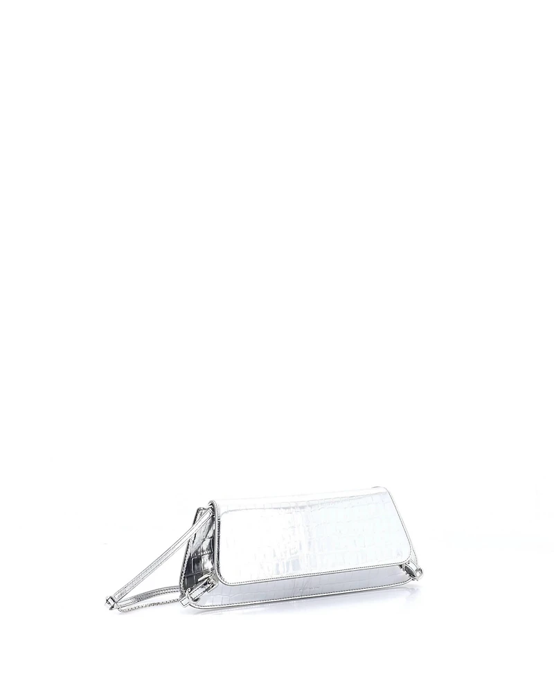 Pre-Owned Givenchy East West Voyou Strap Clutch Embossed Leather