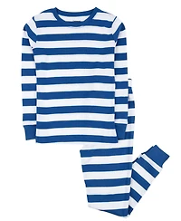 Leveret Toddler Two Piece Cotton Striped Holiday Pajamas