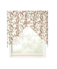 Ellis Vintage Stylish Medium Scale Printed Vine Pattern 1.5" Rod Pocket Tailored Swag 56"x36" Pecan