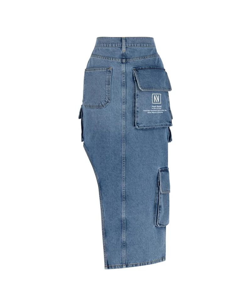 Nocturne Women's Asymmetric Jean Skirt