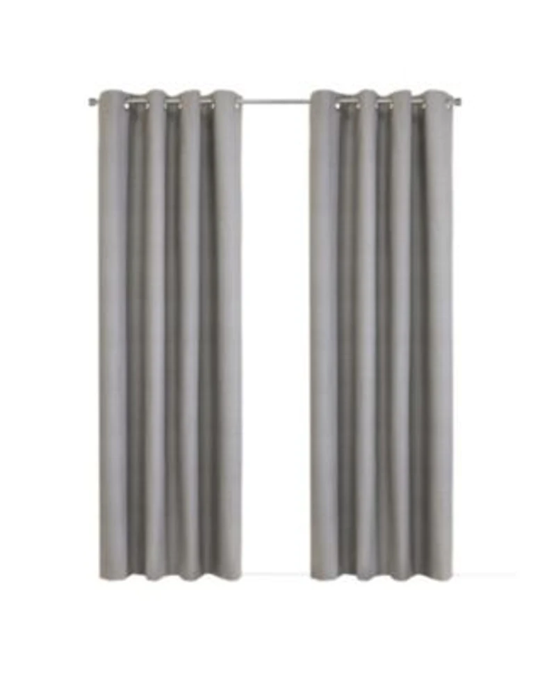 Thermaplus 100 Polyester Mason Lightweight Texture Printed Blackout Grommet Curtain Panel 52 X22 X 108 X22 Silver