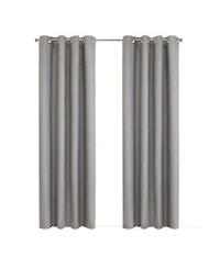 Thermaplus 100 Polyester Mason Lightweight Texture Printed Blackout Grommet Curtain Panel 52 X22 X 108 X22 Silver