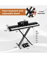 Sugift 88-Key Keyboard Piano Set with Adjustable Stand