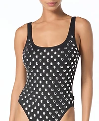 Michael Michael Kors Women's Studded Scoop Neck One Piece Swimsuit