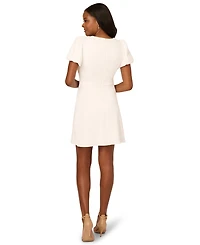 Adrianna Papell Women's Puff-Sleeve Button Short Dress
