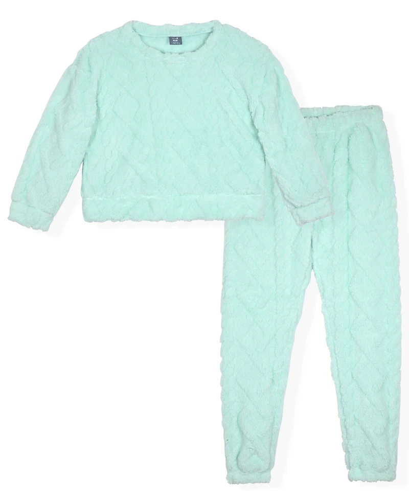 Max & Olivia Girls 6-16 2-Piece Long-Sleeves Top and Jogger Pants Pajama Set