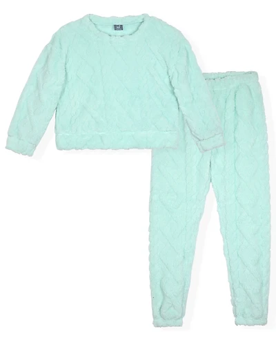 Max & Olivia Girls 6-16 2-Piece Long-Sleeves Top and Jogger Pants Pajama Set