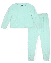 Max & Olivia Girls 6-16 2-Piece Long-Sleeves Top and Jogger Pants Pajama Set