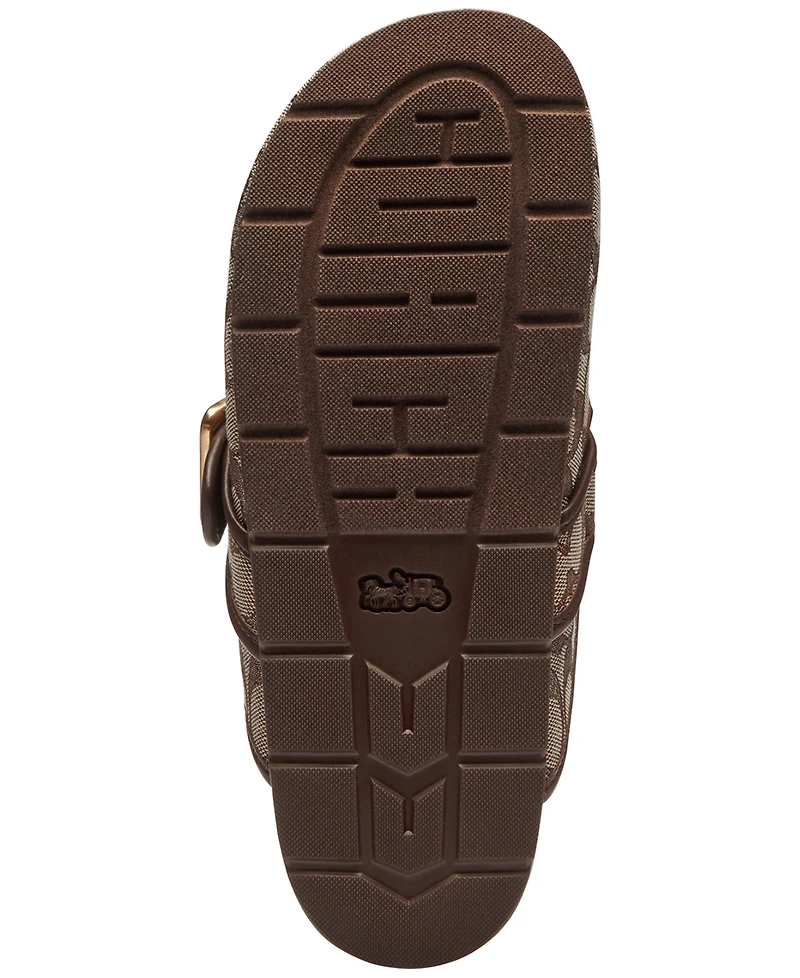 Coach Women's Signature Jacquard Round Toe Archival Buckle Clogs