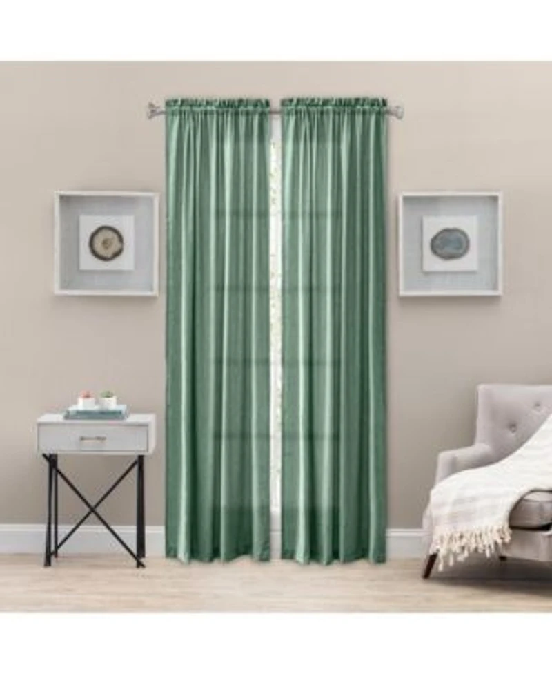 Ellis Curtain Portland Crushed Taffeta Rod Pocket Tailored Panel 48x84 X22 Spa
