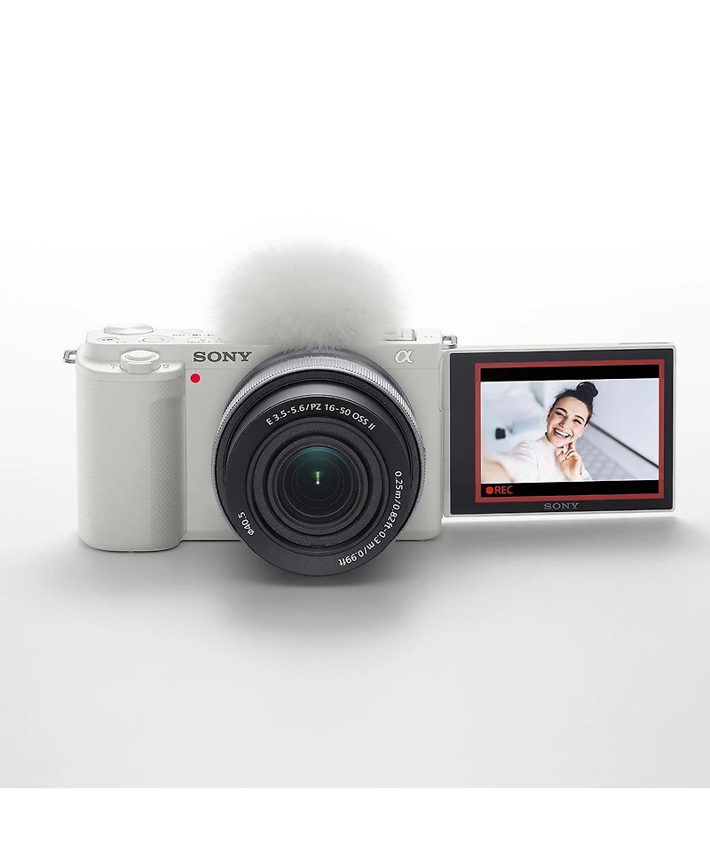 Sony Zv-E10 Mirrorless Camera, White with E Pz 16-50mm f/3.5-5.6 Oss Ii Lens