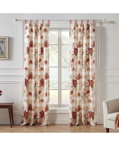 Wheatly Farmhouse Gingham Blackout Curtain Panels Pair 48" x 84" by Greenland Home Fashion