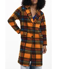 Desigual Women's Long checkered coat