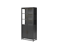 Casainc 76.75" Tall Display Cabinet with Glass Doors and Led Lights