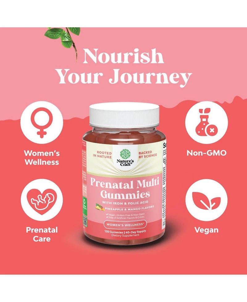 Prenatal Gummies, Pineapple & Mango, 120ct