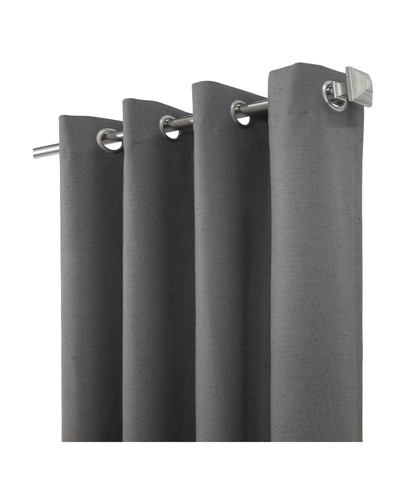 Thermaplus Ventura Blackout Uv Protection Grommet Curtain Panel Pair for Windows Each 52" x 84" Dark Grey