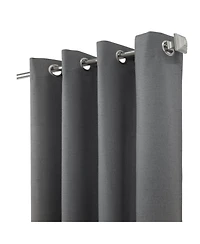 Thermaplus Ventura Blackout Uv Protection Grommet Curtain Panel Pair for Windows Each 52" x 84" Dark Grey
