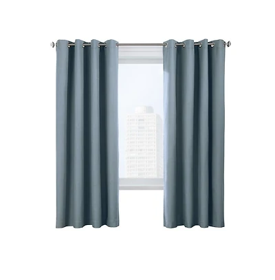 Thermaplus Ventura Blackout Grommet Curtain Panel Pair Frame Your Windows with Subtle Slub Textured Motif Each 78" x 84