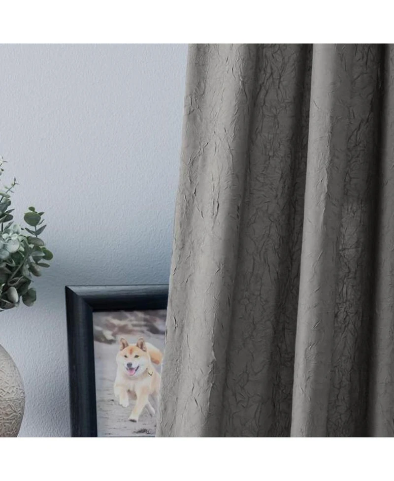 Ellis Curtain Portland Crushed Taffeta Rod Pocket Tailored Panel - 48" x Grey