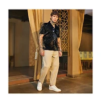 Campus Sutra Men's Raven Black Patent Solid Shirt