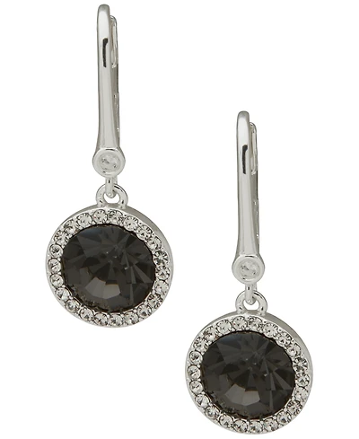 Dkny Glass Crystal Stone Inlay Drop Earrings