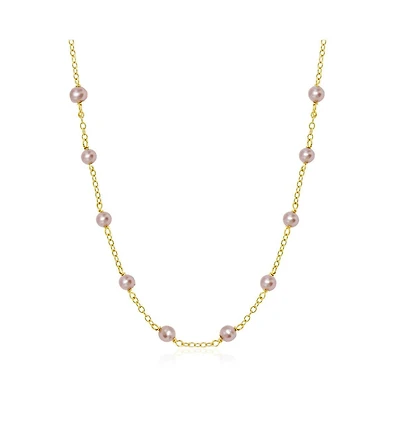 The Lovery Pink Pearl Bead Chain Necklace 14K Gold