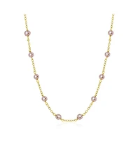 The Lovery Pink Pearl Bead Chain Necklace 14K Gold
