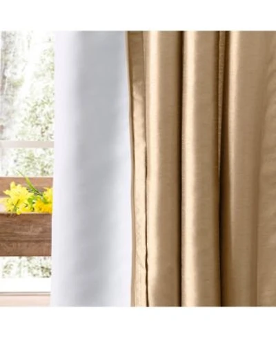 Ellis Curtain Luna Faux Silk Rod Pocket Back Tab Tailored Pairs 100x96 X22 Taupe