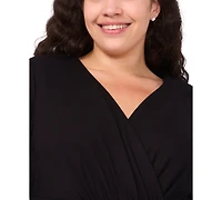 Msk Plus Surplice Belted Maxi Dress