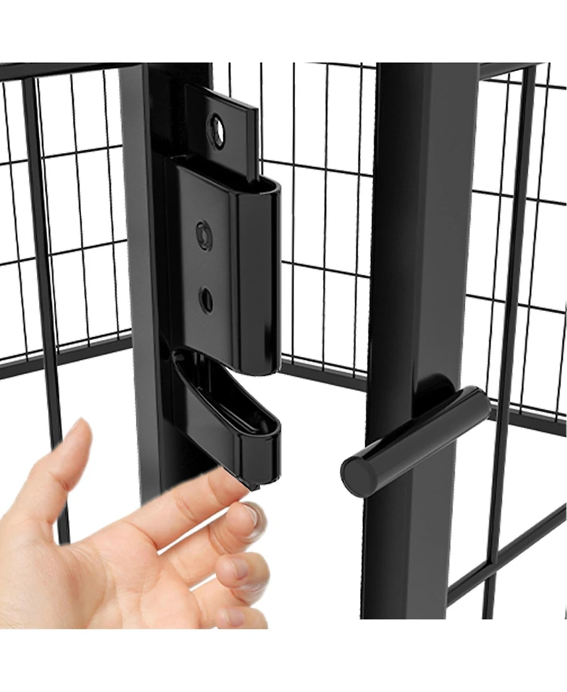 Aostirmotor 39.37 in. H Dog Fence Pet Exercise Pen for Outdoor Indoor and 8 Panels Heavy Duty Metal Playpen with door