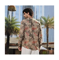 Campus Sutra Men's Camel Beige Pigme-Strokes Shirt
