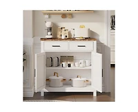 Kitchen Storage Cabinet with 2 Drawers and 2 Doors