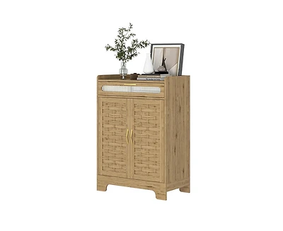 Casainc Modern Farmhouse Cabinet with Drawer and Adjustable Shelf