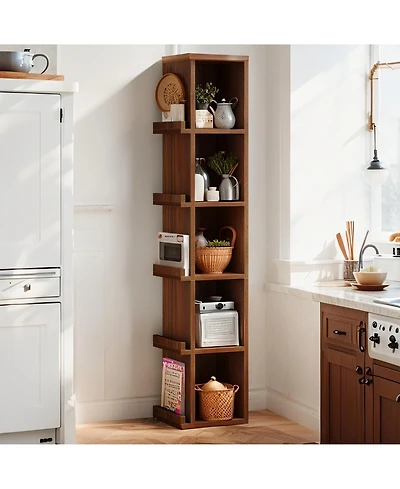 Tribesigns 70.9-Inch Tall Narrow Kitchen Pantry, 5-Tier Slim Storage Cabinet with Side Organizers